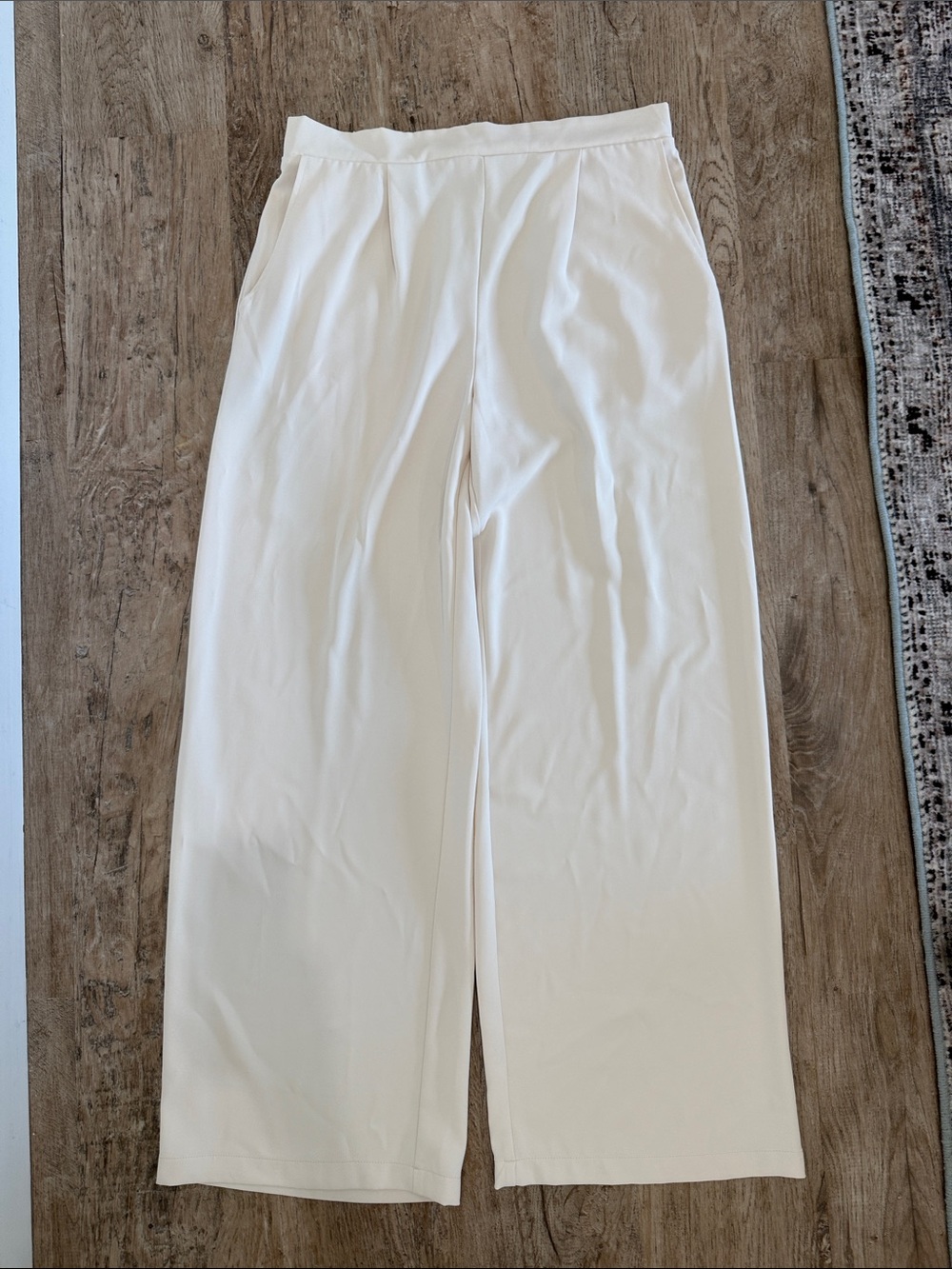 MELLODAY Women's Wide-Leg Pull-On Trousers in Ivory